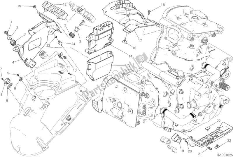 All parts for the Engine Control Unit of the Ducati Monster 1200 USA 2017